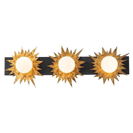 Lucas Plus Mckearn Lucas Plus McKearn BB90417-3 Soleil 3-Light Bathroom Bar Vanity Light; Gold & Zinc BB90417-3